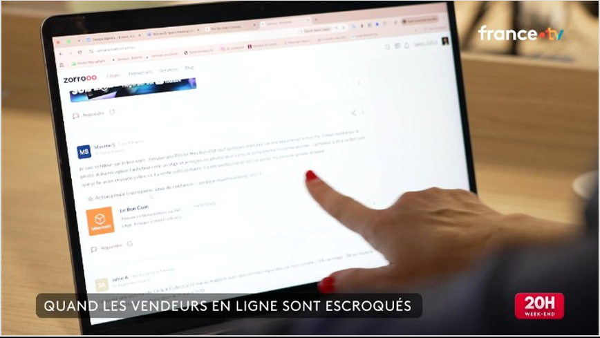 Exemple de litige Le Bon Coin visible sur Zorrooo dans le reportage France 2 sur les vendeurs arnaqués