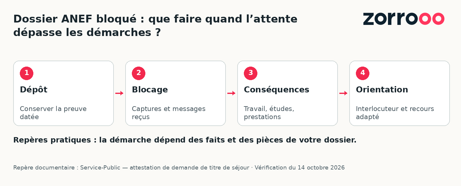 Dossier ANEF bloqué : que faire quand l’attente dépasse les démarches ? : repères et démarches